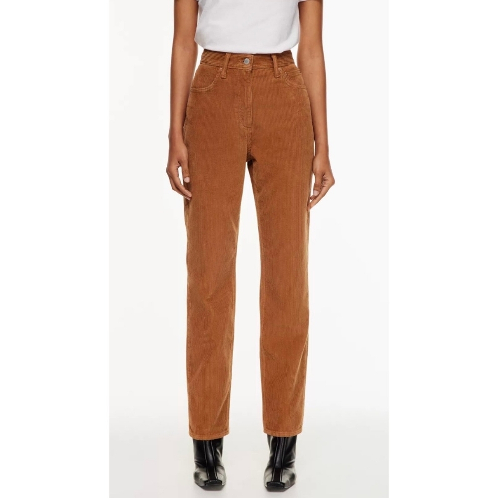 Denim Forum Joni High Rise Loose Corduroy Pants (Brown)